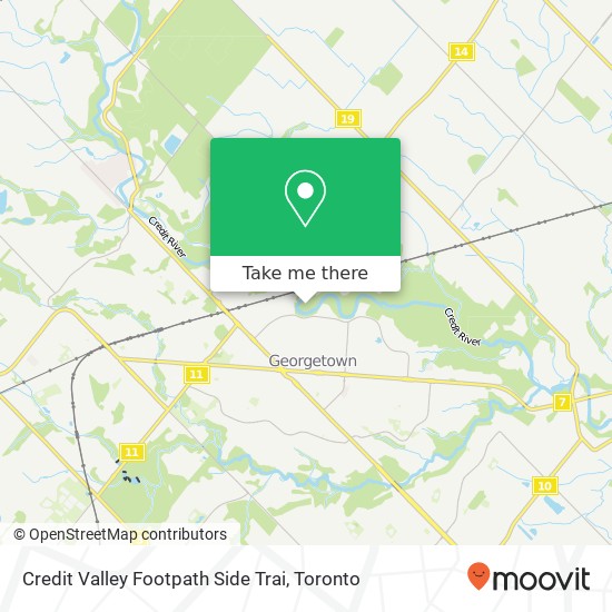 Credit Valley Footpath Side Trai map