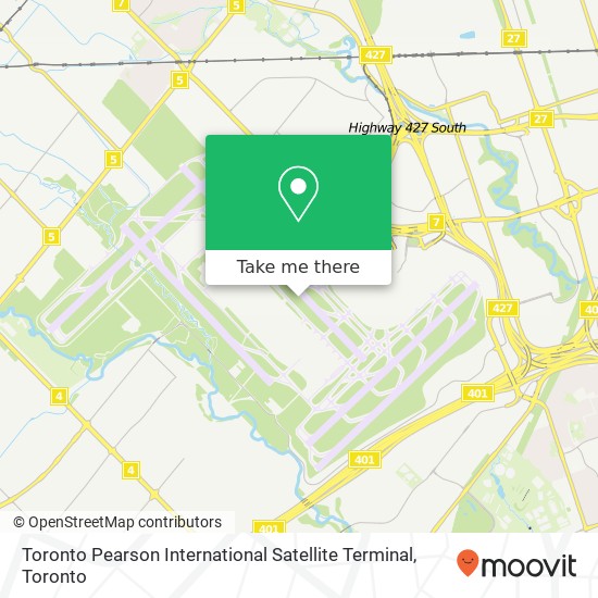 Toronto Pearson International Satellite Terminal map