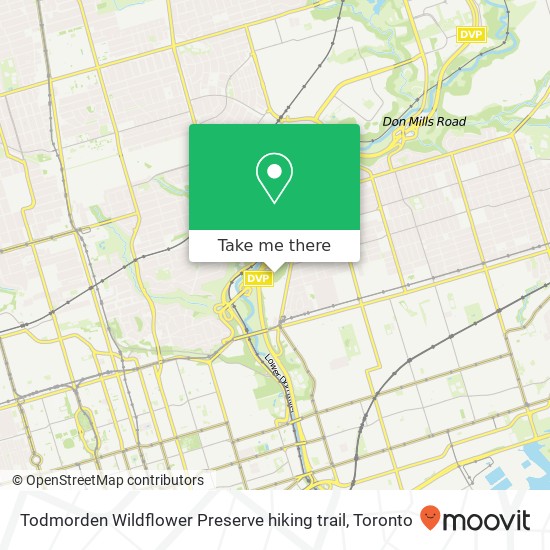 Todmorden Wildflower Preserve hiking trail map