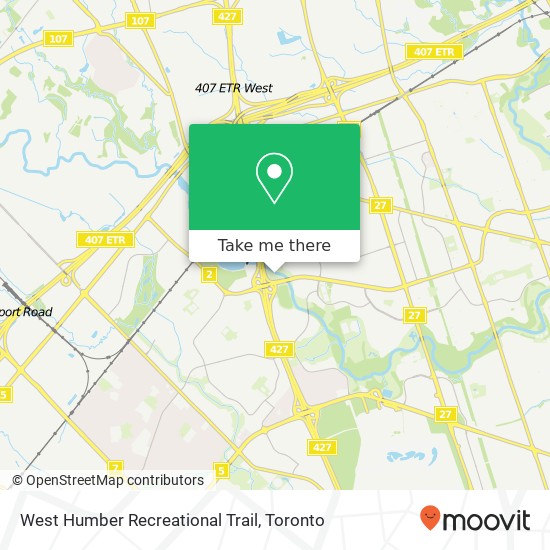 West Humber Recreational Trail map