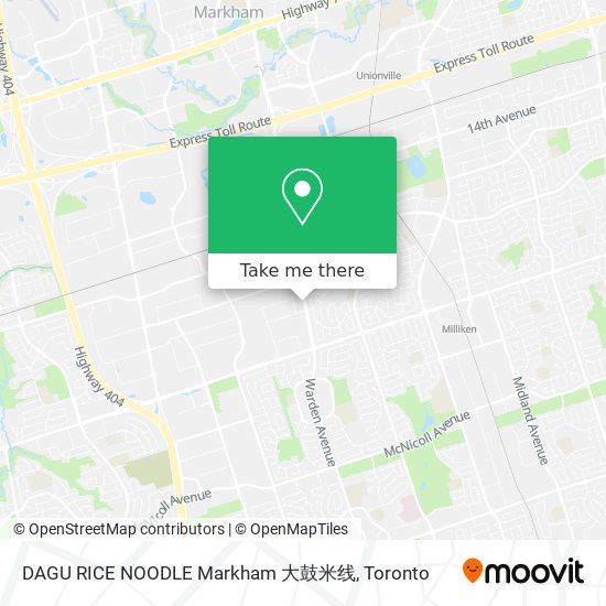 DAGU RICE NOODLE Markham 大鼓米线 plan