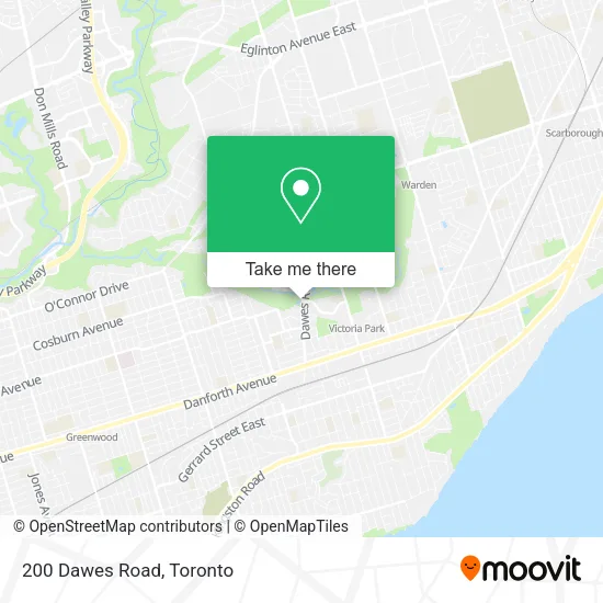 200 Dawes Road map