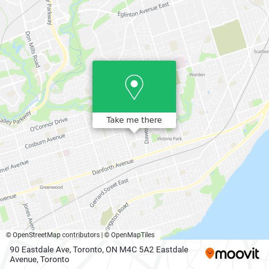 90 Eastdale Ave, Toronto, ON M4C 5A2 Eastdale Avenue map