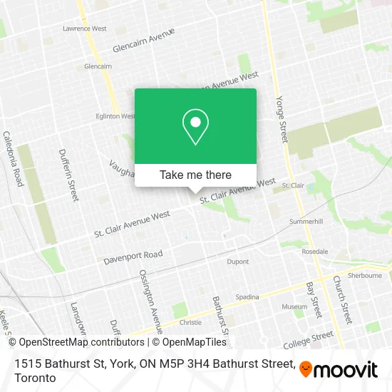 1515 Bathurst St, York, ON M5P 3H4 Bathurst Street map