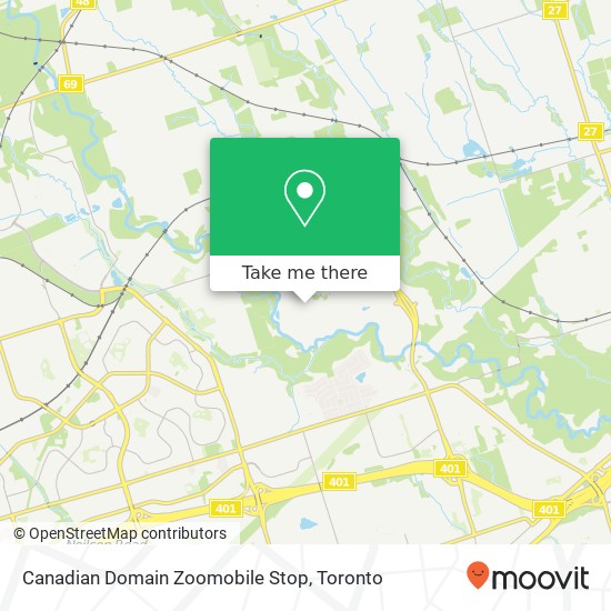Canadian Domain Zoomobile Stop map