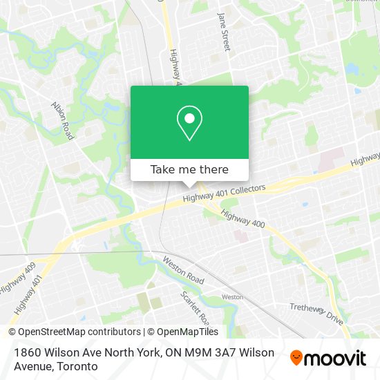 1860 Wilson Ave North York, ON M9M 3A7 Wilson Avenue map