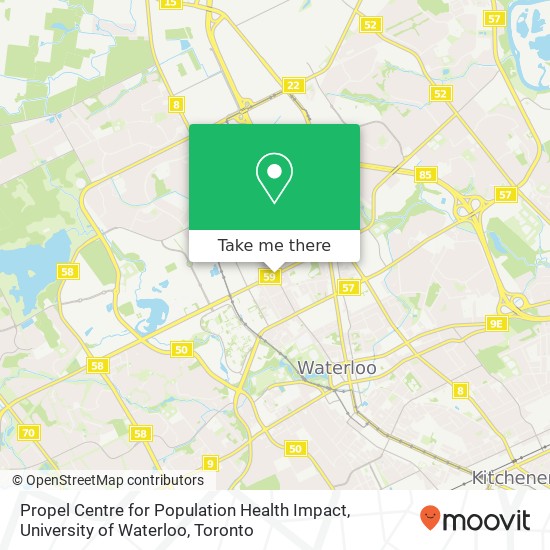 Propel Centre for Population Health Impact, University of Waterloo map