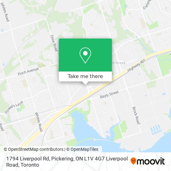 1794 Liverpool Rd, Pickering, ON L1V 4G7 Liverpool Road map
