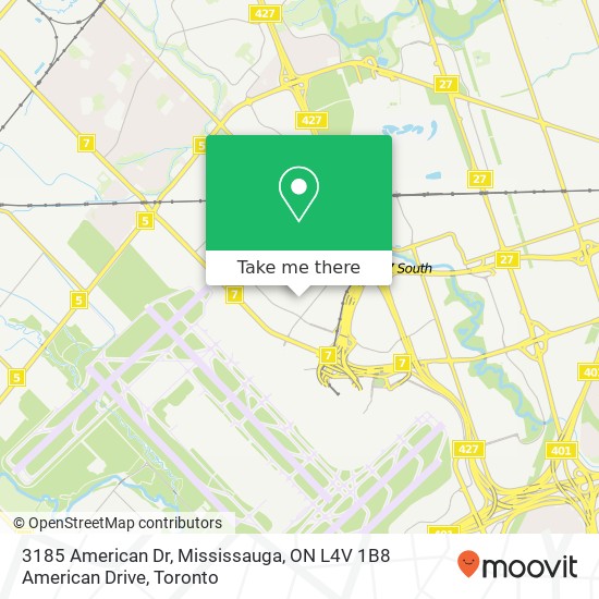 3185 American Dr, Mississauga, ON L4V 1B8 American Drive map