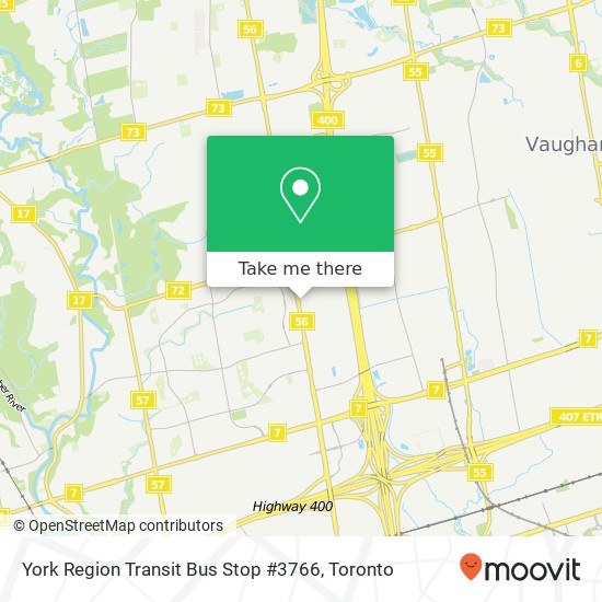 York Region Transit Bus Stop #3766 plan