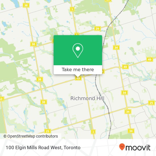 100 Elgin Mills Road West map