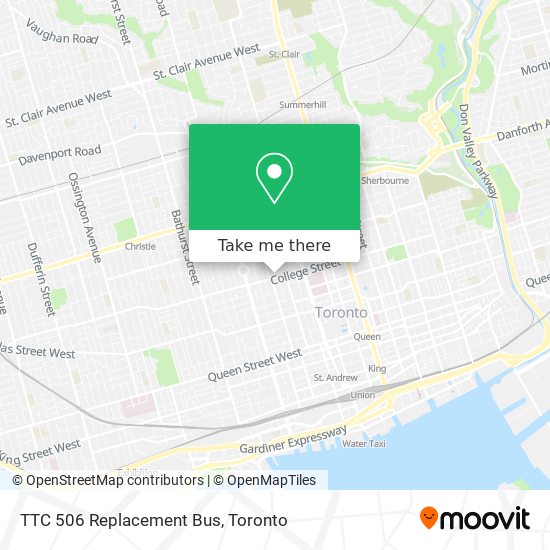 TTC 506 Replacement Bus map