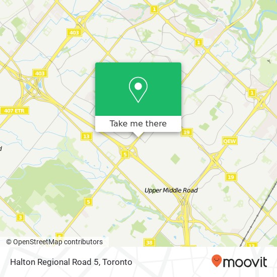 Halton Regional Road 5 map