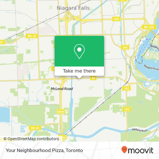 Your Neighbourhood Pizza, 7000 McLeod Rd Niagara Falls, ON L2G 7K3 map