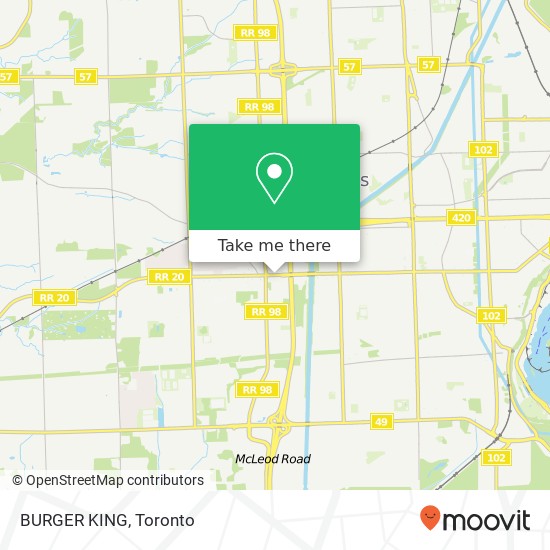 BURGER KING, 7500 Lundy's Ln Niagara Falls, ON L2H map