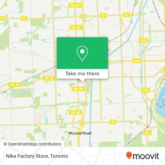 Nike Factory Store, 7500 Lundy's Ln Niagara Falls, ON L2H 1G8 map