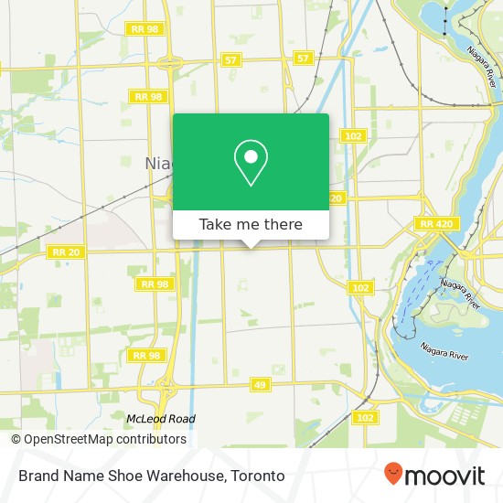 Brand Name Shoe Warehouse, 6604 Lundy's Ln Niagara Falls, ON L2G 1V2 map