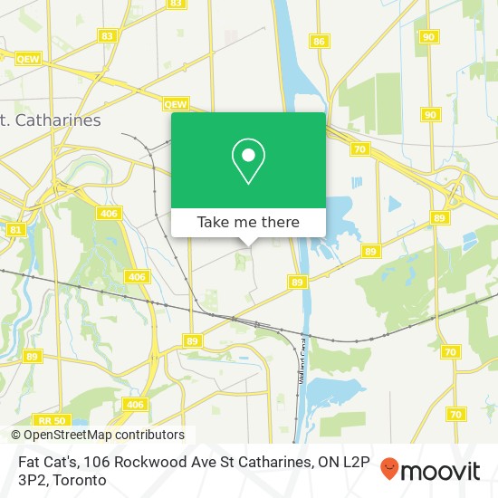 Fat Cat's, 106 Rockwood Ave St Catharines, ON L2P 3P2 map