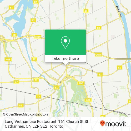 Lang Vietnamese Restaurant, 161 Church St St Catharines, ON L2R 3E2 plan