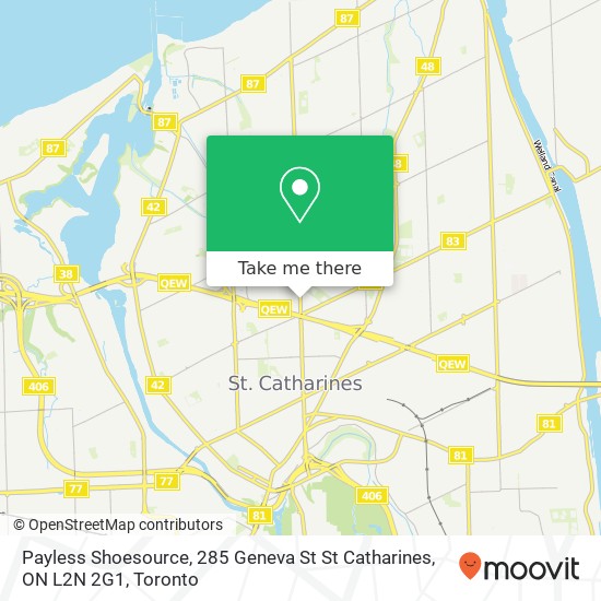 Payless Shoesource, 285 Geneva St St Catharines, ON L2N 2G1 map