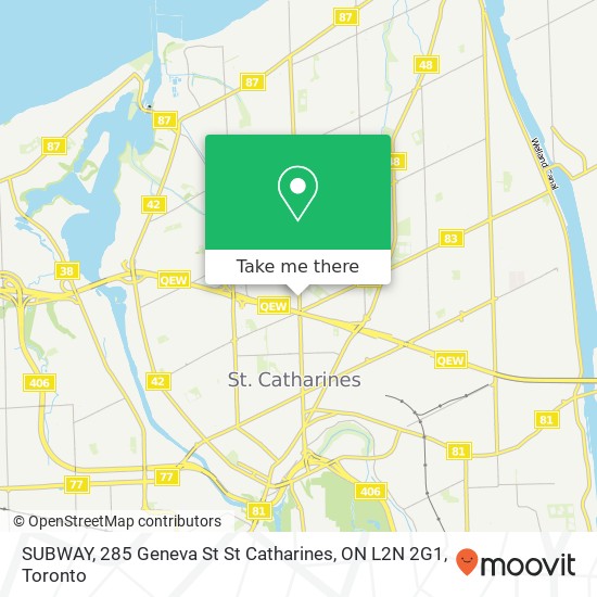 SUBWAY, 285 Geneva St St Catharines, ON L2N 2G1 map