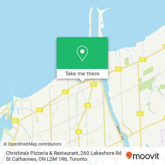 Christina's Pizzeria & Restaurant, 260 Lakeshore Rd St Catharines, ON L2M 1R6 plan