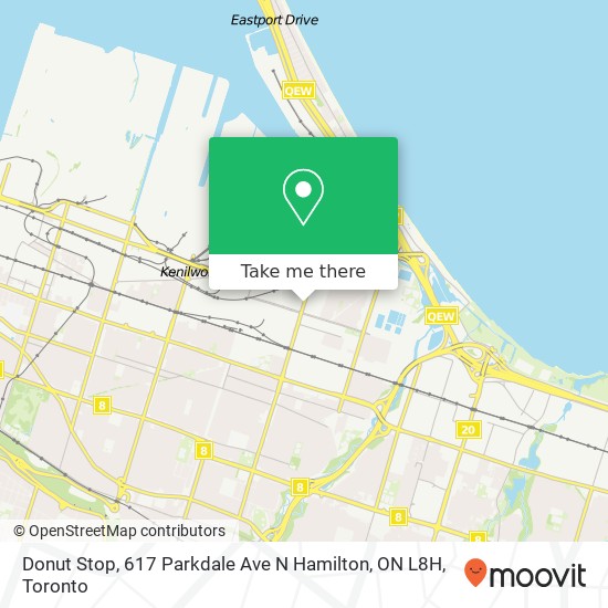 Donut Stop, 617 Parkdale Ave N Hamilton, ON L8H map