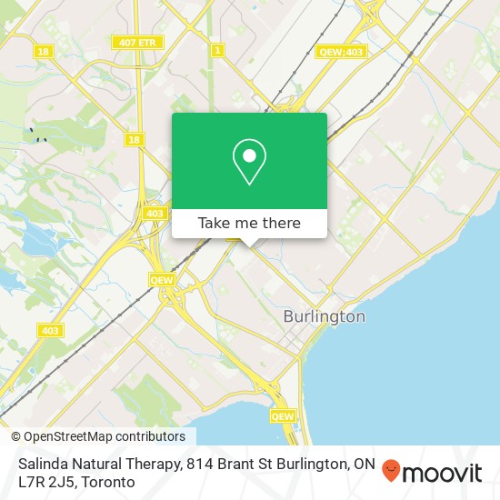 Salinda Natural Therapy, 814 Brant St Burlington, ON L7R 2J5 map