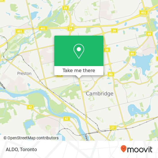 ALDO, 355 Hespeler Rd Cambridge, ON N1R map