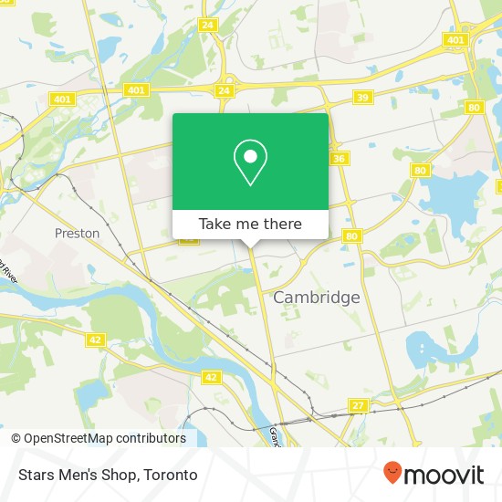 Stars Men's Shop, 355 Hespeler Rd Cambridge, ON N1R map