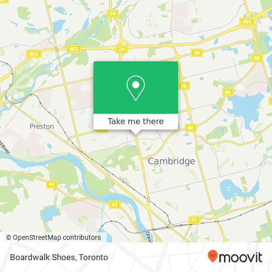 Boardwalk Shoes, 355 Hespeler Rd Cambridge, ON N1R map