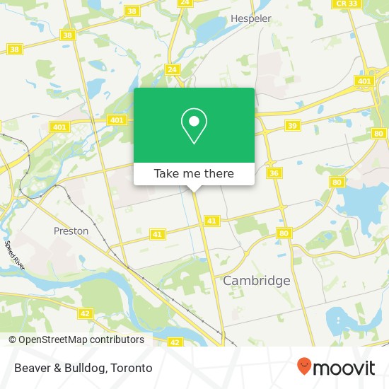 Beaver & Bulldog, 525 Hespeler Rd Cambridge, ON N1R map