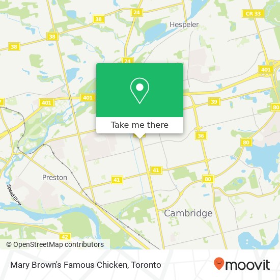 Mary Brown's Famous Chicken, 580 Hespeler Rd Cambridge, ON N1R plan