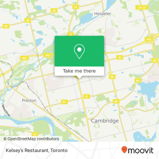 Kelsey's Restaurant, 561 Hespeler Rd Cambridge, ON N1R 6J4 map