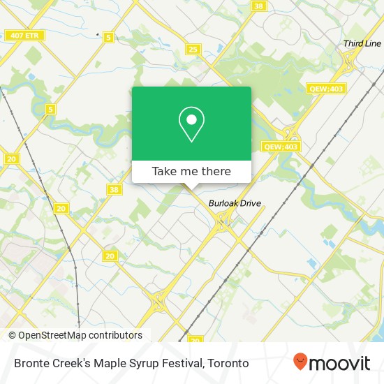 Bronte Creek's Maple Syrup Festival map