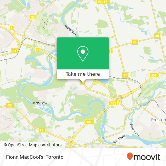 Fionn MacCool's, 4287 King St E Kitchener, ON N2P 2E9 plan