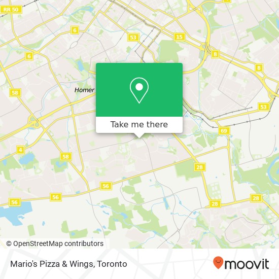 Mario's Pizza & Wings, 700 Strasburg Rd Kitchener, ON N2E 2M2 plan