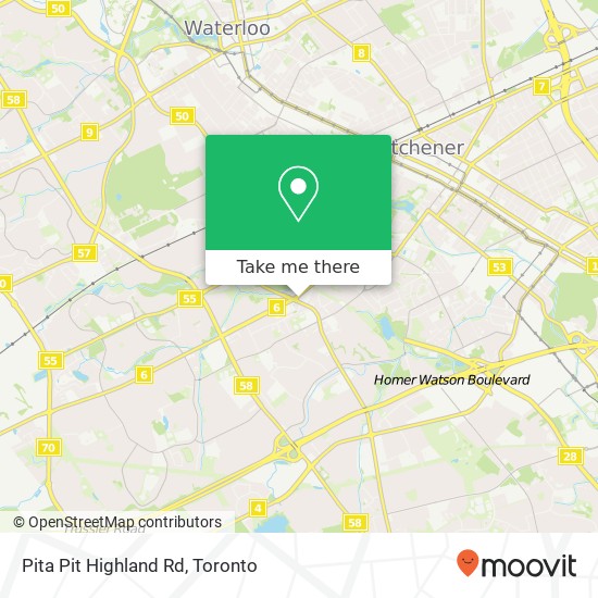 Pita Pit Highland Rd, 465 Highland Rd W Kitchener, ON N2M 3C6 map
