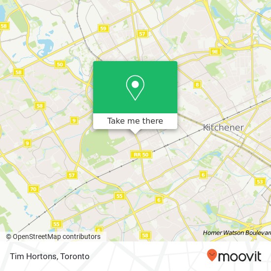 Tim Hortons, 700 Westmount Rd W Kitchener, ON N2M 1R9 map