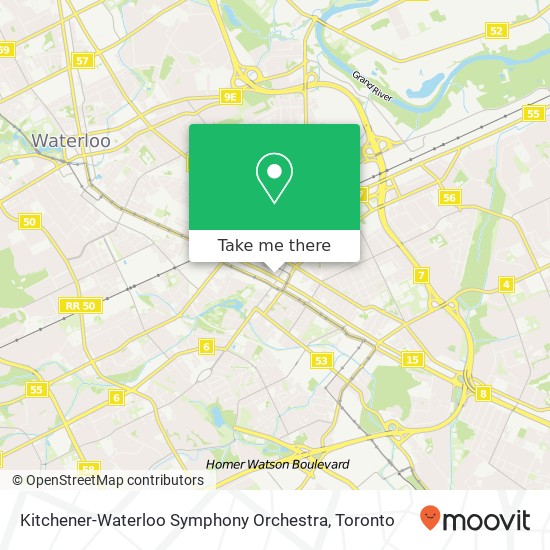 Kitchener-Waterloo Symphony Orchestra map
