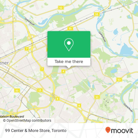 99 Center & More Store, 1005 Ottawa St N Kitchener, ON N2A 1H2 map