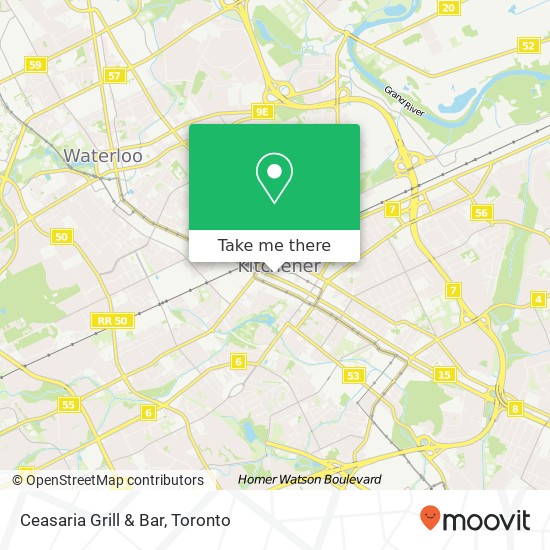 Ceasaria Grill & Bar, 320 King St W Kitchener, ON N2G 1B7 map