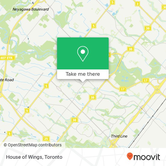 House of Wings, 2257 Glenfield Rd Oakville, ON L6M map