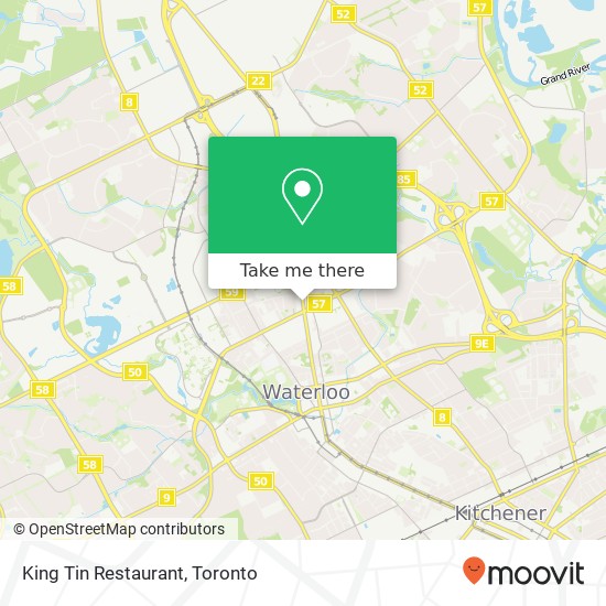 King Tin Restaurant, 258 King St N Waterloo, ON N2J map