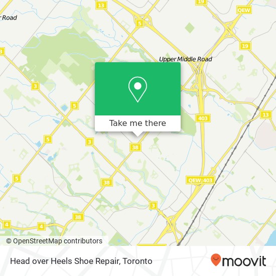 Head over Heels Shoe Repair, 1011 Upper Middle Rd E Oakville, ON L6H 4L2 map