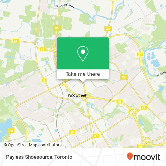 Payless Shoesource, 550 King St N Waterloo, ON N2L map