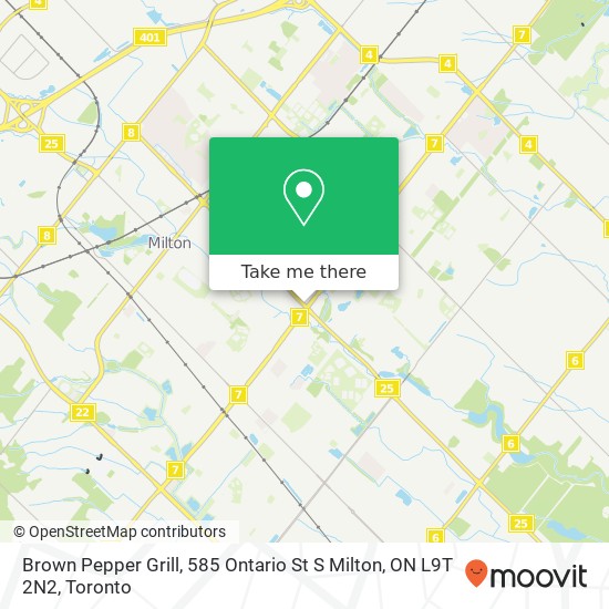 Brown Pepper Grill, 585 Ontario St S Milton, ON L9T 2N2 plan