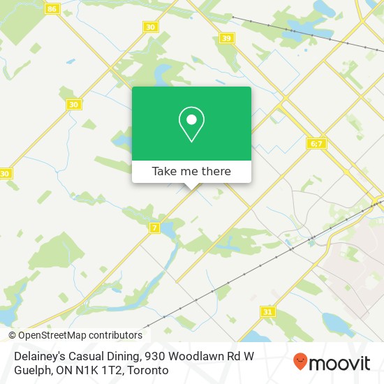 Delainey's Casual Dining, 930 Woodlawn Rd W Guelph, ON N1K 1T2 plan