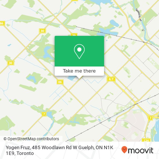 Yogen Fruz, 485 Woodlawn Rd W Guelph, ON N1K 1E9 plan