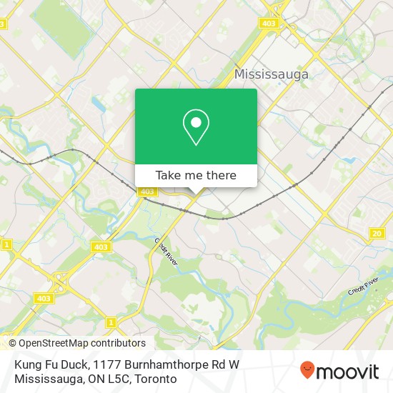 Kung Fu Duck, 1177 Burnhamthorpe Rd W Mississauga, ON L5C map